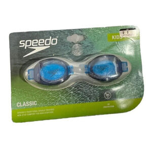 Speedo Swimming Goggles Kids 3-8 Classic Blue‎ NEW UV Protection